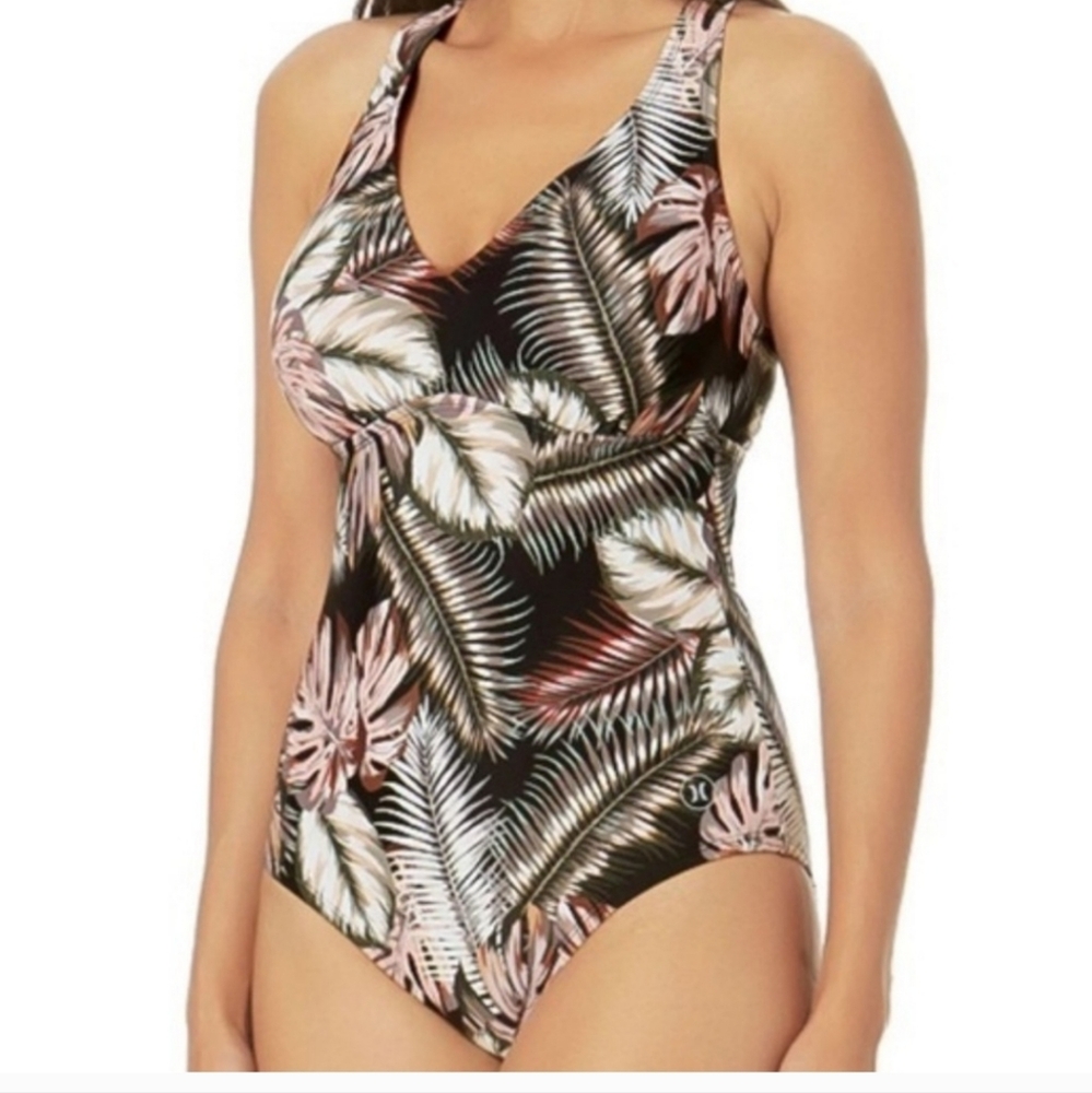 Hurley Scattered Palm One Piece Swimsuit. Size S - Picture 2 of 10
